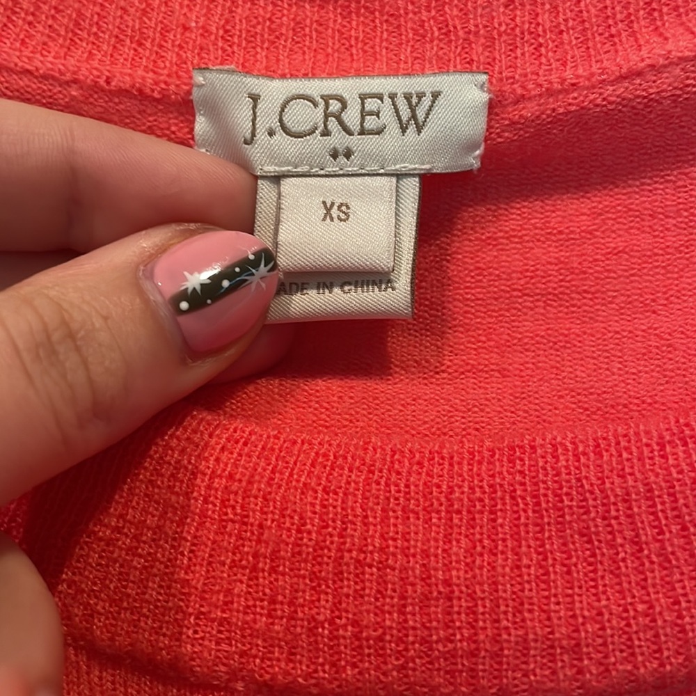 J. Crew Coral 3/4 Sleeve Pullover Sweater - Picture 2 of 3